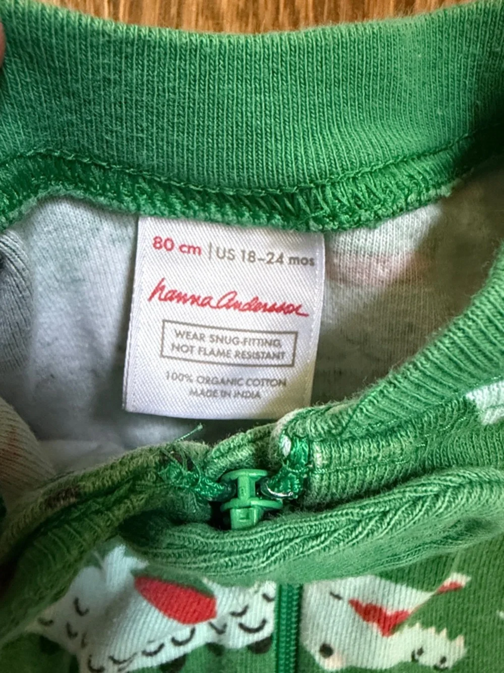 Hanna Andersson Green Alligator Print Pajamas 18-24mos